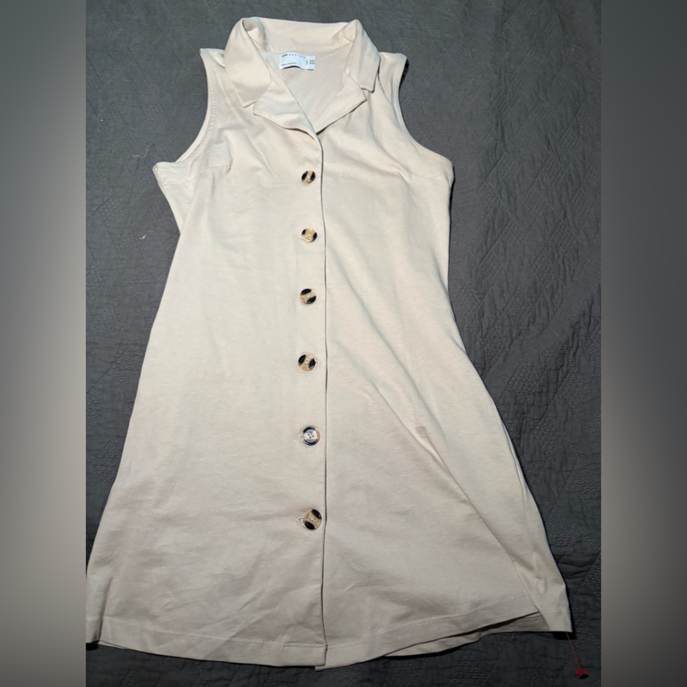 ASOS NWOT Beige Button-Up Vest Dress- 8